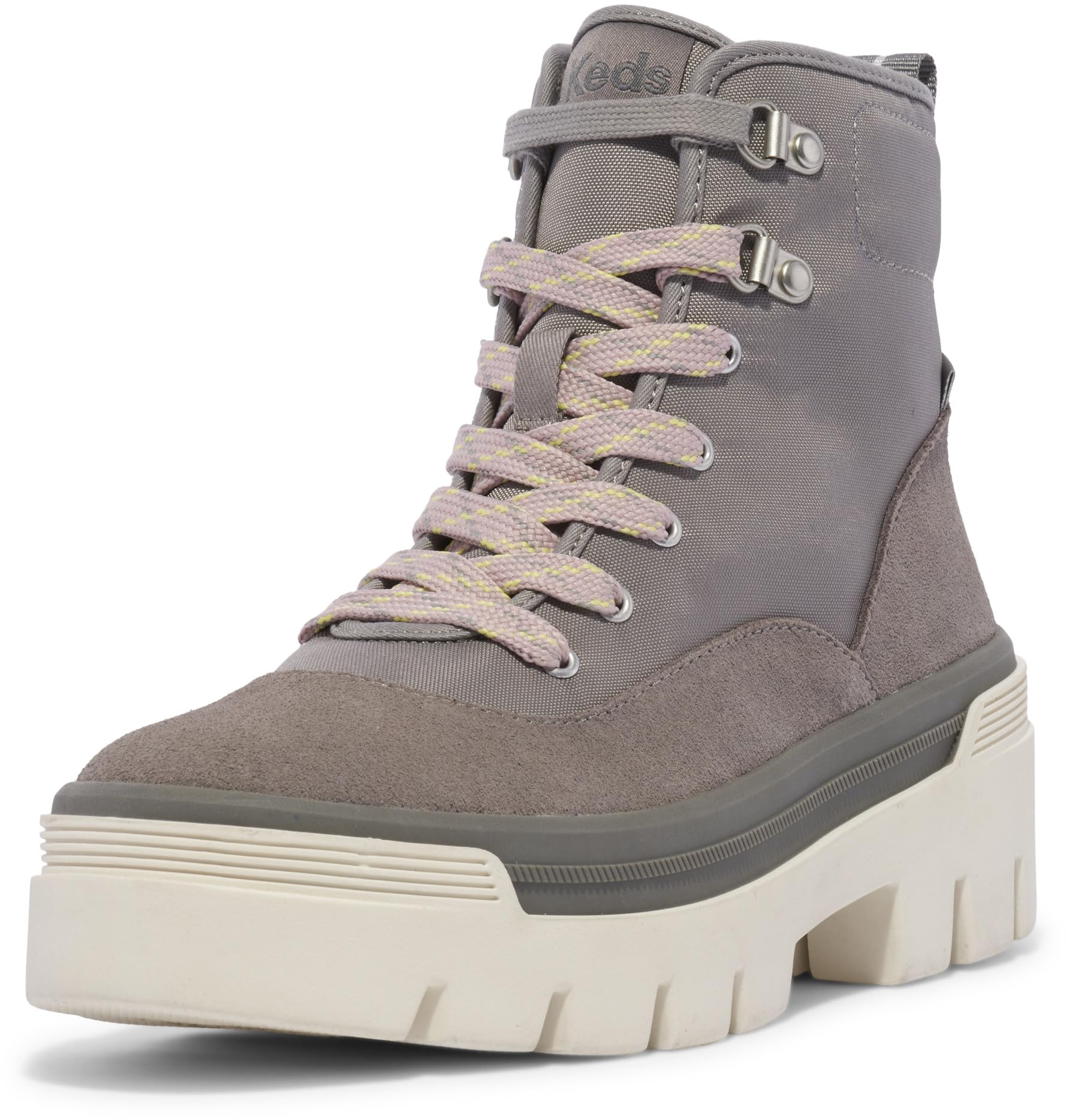 Keds Women’s Soho Fashion Boot, Grey Nylon/Suede, 5.5