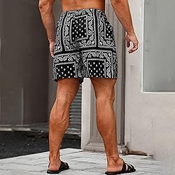 DIOTSR Mens Paisley Casual Shorts Retro Graphic