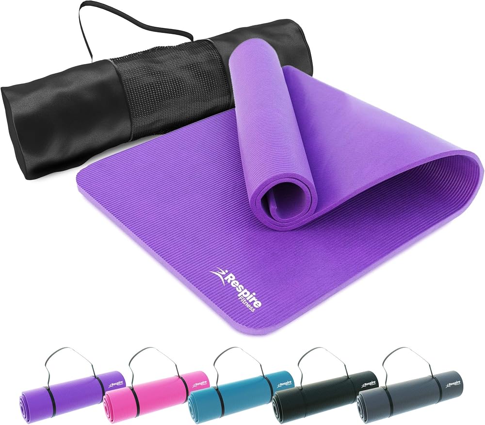 Respire Fitness Yoga Mat 185 x 57 cm Non-Slip Thick 0.8 cm Purple