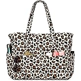 oscaurt Beach Bags for Women Large Waterproof Sandproof Beach Tote Swim Pool Bag with Zipper for Travel Vacation Essentials