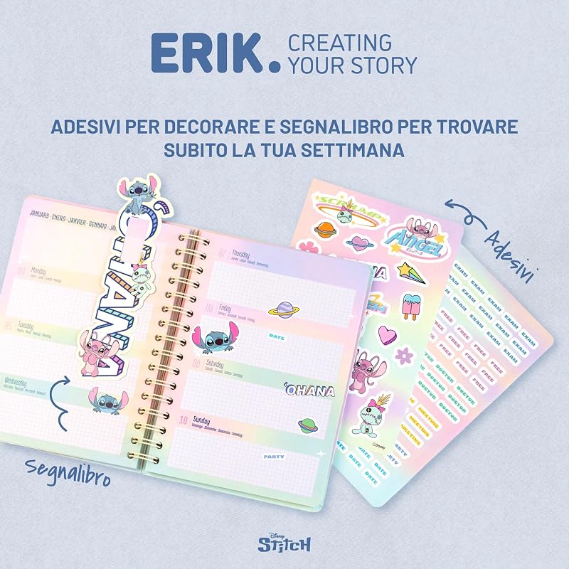 Stitch Diario Scuola 2026 2027 - Agenda Settimanale A5