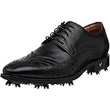 mens black and white saddle golf shoes