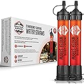 2 High-Capacity Emergency Water Straws – Lightweight, Reusable, 1800-Gallon Filters for Camping, Hiking, Travel, Biking, Survival, and Emergencies. No Expiration Date, Perfect for Preparedness