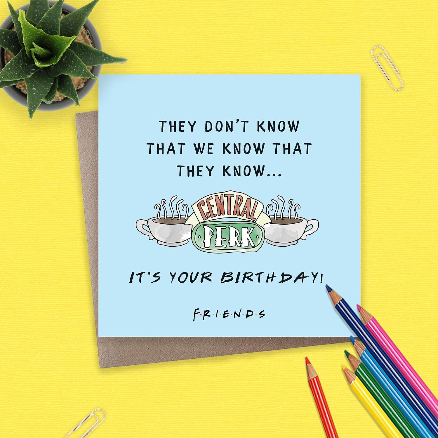 Cardology - Funny Friends Birthday Card, Green, 15cm x 15cm - Image 3