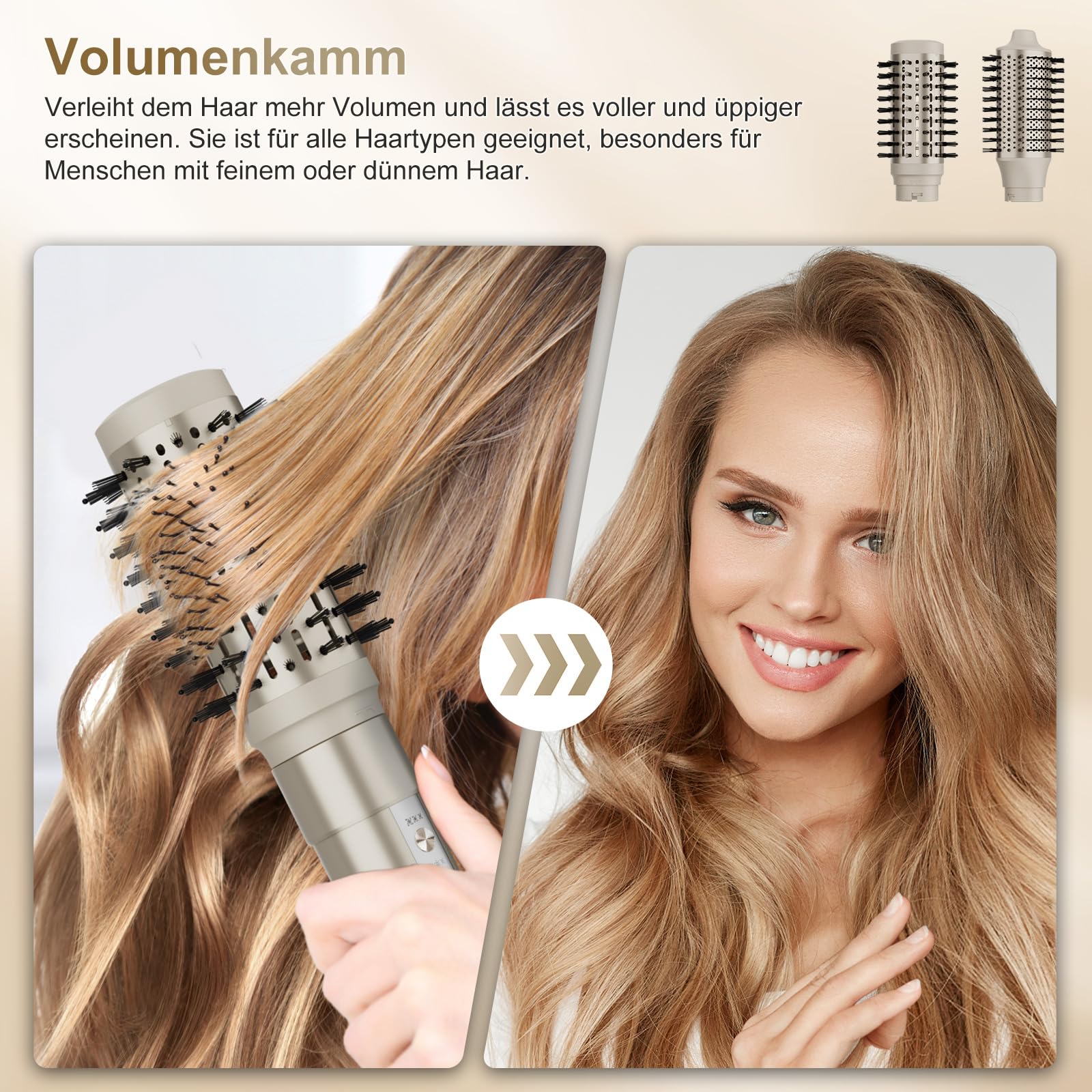 7MAGIC 6 in 1 Airstyler, Hairstyler, Lockenstab Auto-Wrap, Stylen Sie Beach Wave, Ionen Föhn, Professioneller Rundbürstenföhn,Glätteisen, für Besondere Anlässe, Reisen 5