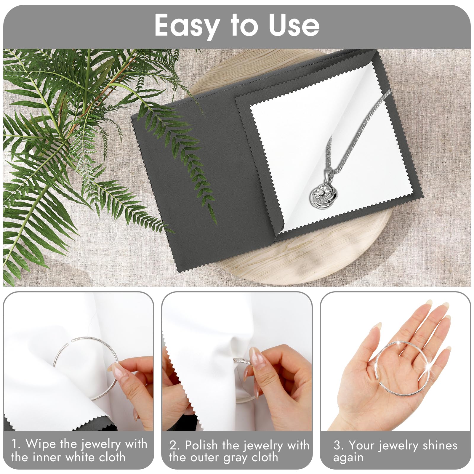 3 Pcs Silver Polishing Cloth, Large 10