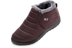 VYKF Womens Snow Boots Winter Warm Booties Fur Lined Anti-Slip Ankle Boots Outdoor Slip On Waterproof Booties Comfortable Warm Shoes