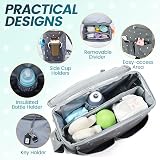 Orzbow Large Pram Bag 22L Stroller Organizer with Cup Holder Grey view 2