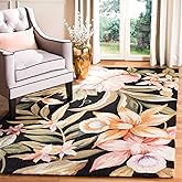 SAFAVIEH Chelsea Collection Area Rug - 5'3" x 8'3", Black, Hand-Hooked French Country Wool, Ideal for High Traffic Areas in L