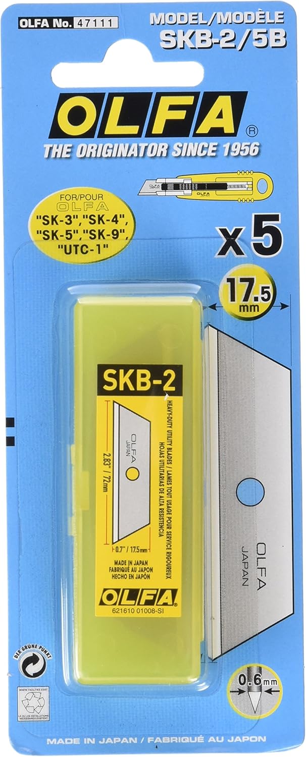 OLFA 9612 SKB2/5B Trapezoid Blade, 5Pack Knife Blades