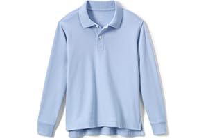 Lands' End School Uniform Girls Long Sleeve Feminine Fit Interlock Polo Shirt