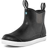 Trudave Deck Boots for Men, Men's Waterproof Insulated Reliable Rain Boots, Anti-Slip Ankle Rubber Boots with High-Traction for Fishing Boating, Size 6-14