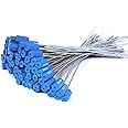 Leadseals(R) 500 Anti-Tamper Proof Security Cable Seals Disposable Self-Locking Padlock Shipping Security Tags Numbered (Blue)