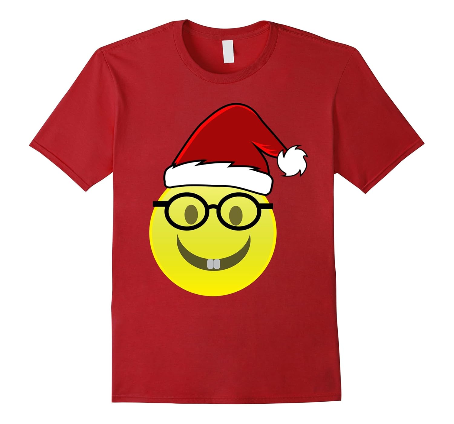 Santa Hat Emoji Christmas Shirt | Nerd Glasses Family TShirt-ANZ