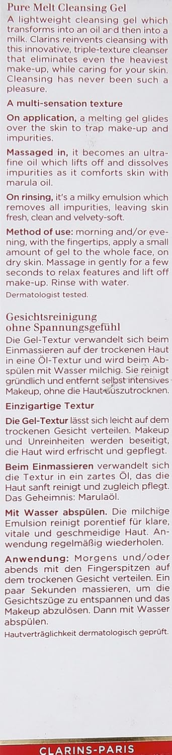 Clarins Pure Melt Cleansing Gel for Unisex, 3.9 Ounce: Beauty