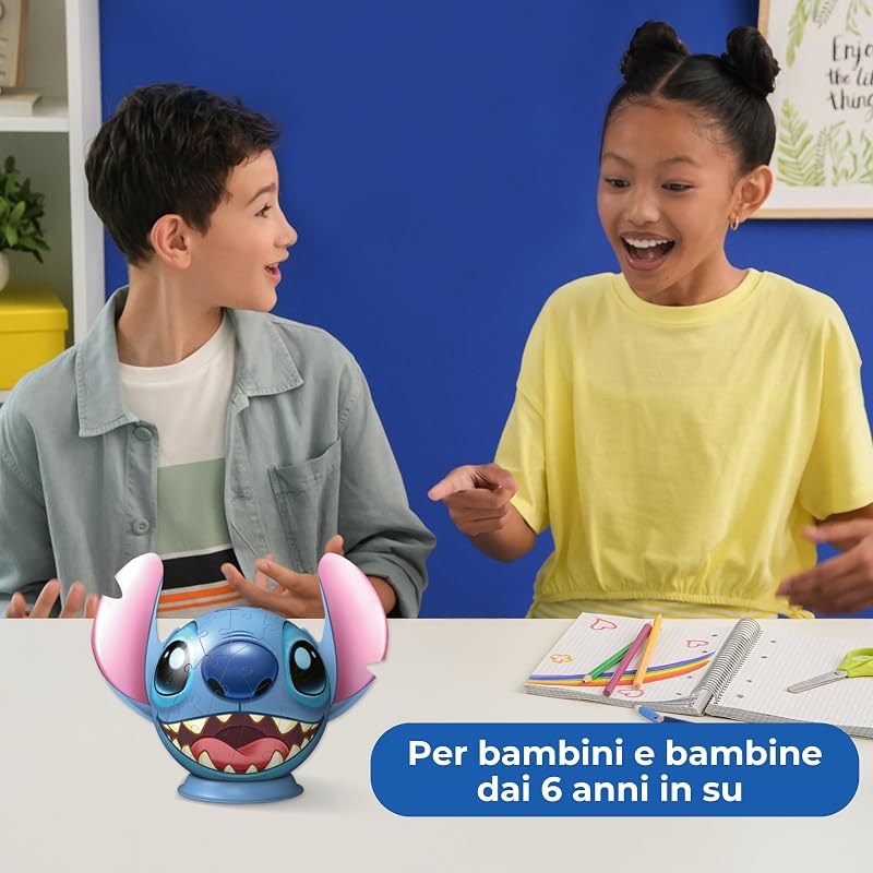 - Puzzle 3D Stitch con orecchie 77 pezzi, Puzzle 6+ anni