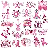 Breast Cancer Awareness Magnets, JULMELON 22pcs Breast Cancer Awareness Pink Ribbon Car Magnets Decorations Accessories for Charity Event Supplies Home Fridge Car Bumpers Party Decor