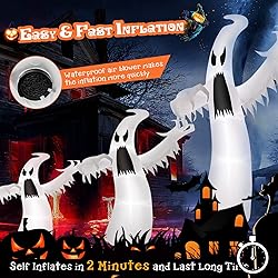 Tangkula 12 FT Halloween Inflatable Ghost, Quick