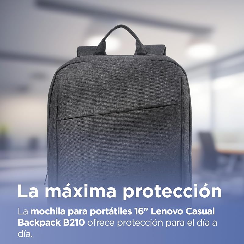 Mochila B210 para ordenadores portátiles de 15.6 pulgadas, mochila ligera y repelente al agua, color negro