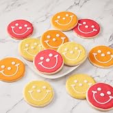 12-Pack Nut Free Individually Wrapped Fall Colors Smiley Cookies