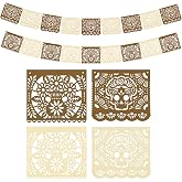 TaoBary 2 Pcs Papel Picado Banner Dia De Los Muertos Ofrenda Altar Decor | Mexican Day of The Dead Para Fiesta Party Decorations, Cinco De Mayo Cielito Lindo Supplies, for Birthday Mexico Halloween