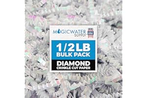 MagicWater Supply - 1/2 LB - Diamond White - Crinkle Cut Paper Shred Filler great for Gift Wrapping, Basket Filling, Birthdays, Weddings, Anniversaries