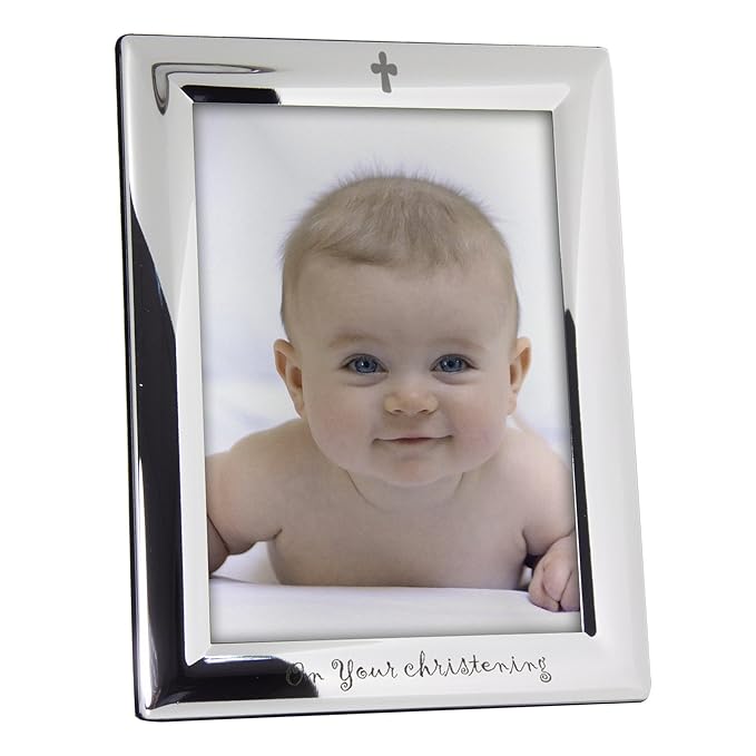 On Your Christening Silver Plated 5x7 5 x 7 Photo Picture Frame