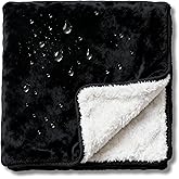 CREW FLX Waterproof Blanket for Bed Intimacy (80"x 60" Queen Size) Reversible Fleece | Sherpa, Love Blanket, Water Proof TPU Stain Proof Couch Furniture Mattress Winter Large Dog Bed Cover - Black