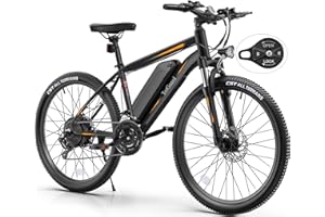 TotGuard Electric Bike, 27.5" Electric Bike for Adults 500W Ebike 21.6MPH Adult Electric Bicycles Electric Mountain Bike,48V 499WH Removable Lithium Battery,21-Speed Gears,Lockable Suspension Fork