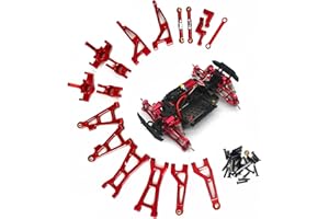 RWLZLB Compatible with Hyper GO RC Car Parts, 1/16 Metal Upgrade Aluminum Accessories, Red Replacement Parts kit for H16BM H16GT H16DR H16PL BEZGAR HP163S HP161 Jetwood JC16EP HAIBOXING 16889 16890A