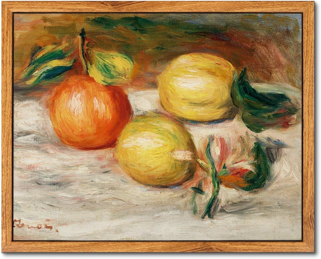 Paintings - ARPEOTCY Framed Canvas Wall Art, Vintage Still Life Wall Art Home Decor, Classical Farmhouse Fruit Oil Painting for Kitchen, Dining Decor, 8×10 inches (Lemons and Orange)
