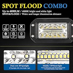 Flush Mount LED Light Pods, BUNKER INDUST 2Pcs 6