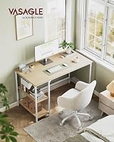 VASAGLE Computer Desk 120 x 60 x 76 cm Natural Beige Pearl White LWD047N02 view 2