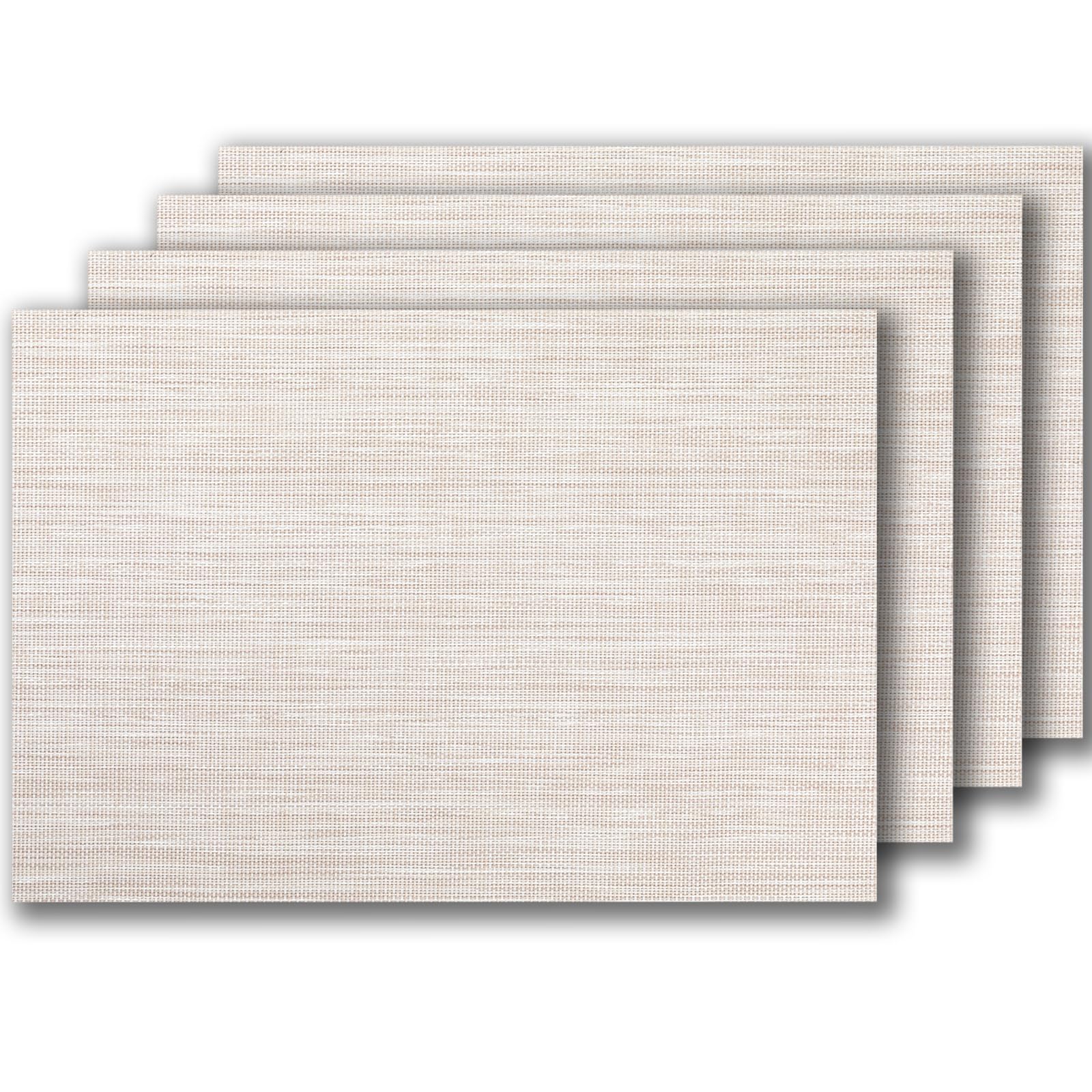 Photo 1 of (missing pieces) LEXMORE PVC Woven Placemats 4 PCS Wipeable Indoor/Outdoor Table Mats Washable Vinyl Place Mats for Dining Table, Set of 4-Beige