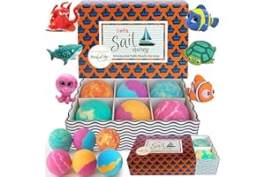 MINERAL ME CALIFORNIA Bath Bombs for Kids with Surprise Inside - Organic, Gentle & Kid Friendly Bubble Bath Fizzies with Toys Inside. Spa Bath Fizz Balls Kit. Fizzy Balls w/Rich Bubbles, Stocking Stuffers Christmas Gifts