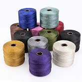 The Beadsmith S-Lon Bead Cord | 0.5 mm Twisted Nylon Cord for Stringing, 12-Pack, Gaskell Mix, TEX210, 77 Yards per Spool