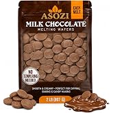 Milk Chocolate Melting Wafers 2lb | Candy Melts for Fountain &amp; Dipping | Cocoa Lite melts for baking, molding &amp; candy making. Smooth &amp; creamy, resealable bag. By ASOZI