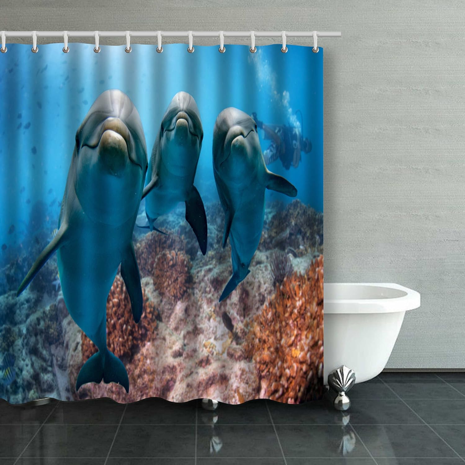 Emvency Dolphin Portrait Detail of Eye While Looking at You from Ocean Extra Long