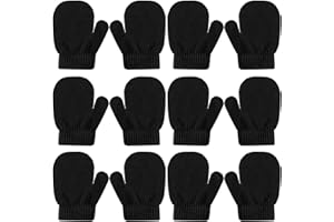 Toddler Mittens,6 Pairs Cartoon Baby Girl Knit Gloves Kids Stretch Mittens Soft Toddler Gloves Fit for 1-3 Years Kids