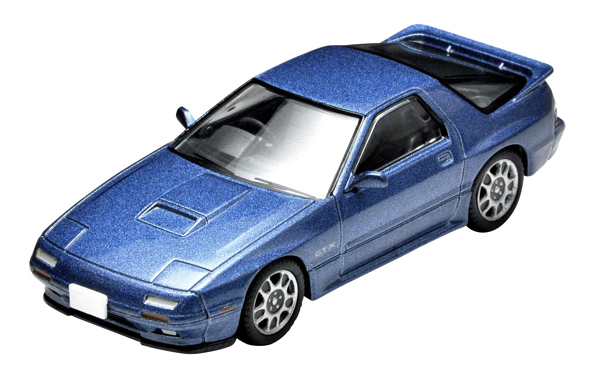 TomyTEC 307648 1/64 Mazda RX7 GT-X Savanna, Blue, Model 1989 Die- Cast, Collectors Models