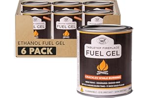 Superior Trading Co. Real Flame Gel Fuel Cans for Fireplace, Clean-Burning Ethanol Fuel Gel, Smoke-Free, 3-Hour Burn, Indoor Safe, 368g, 6 Pack