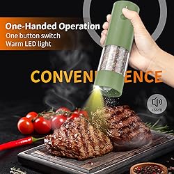 2Pack Electric Salt and Pepper Grinder Set USB