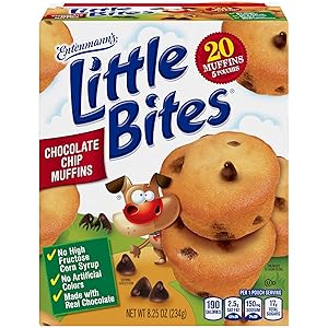 Entenmann's Little Bites Chocolate Chip Mini Muffins made with Real Chocolate, 5 pouches