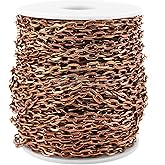 CleverDelights 5x7mm Cable Chain - Antique Copper Color - 30 Feet