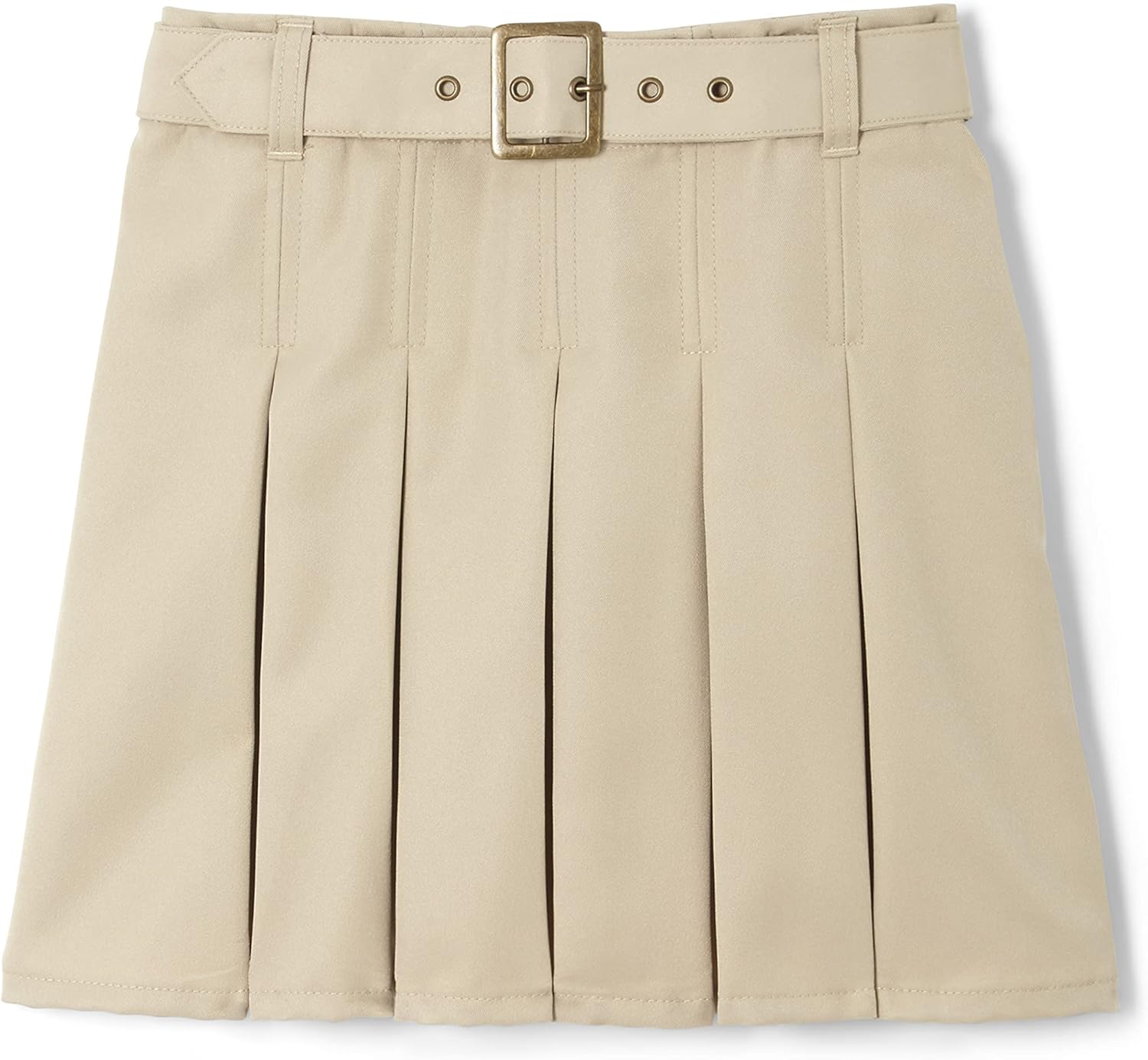 French Toast Girls' Pleated Scooter with Square Buckle Belt: Clothing