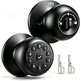 EUERTE Smart Door Knob with Lock,Keyless Entry Door Lock for Front Door, Keypad Smart Door Locks,Auto Lock,Easy to Install,Great for Bedroom,Home,Office,Hotel,Garage (Black, No App)