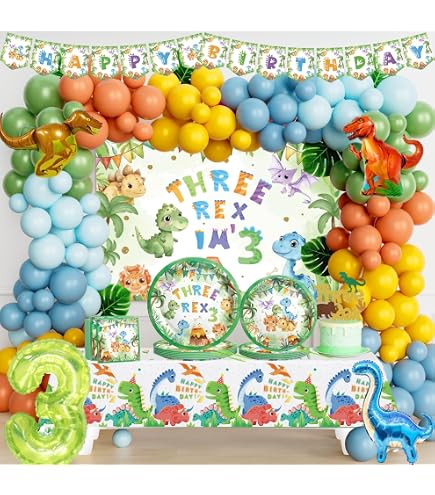 Dinosaur Birthday Party Supplies - 20 Plates & 20 Napkins Set For Kids Theme Party Decor - View #6