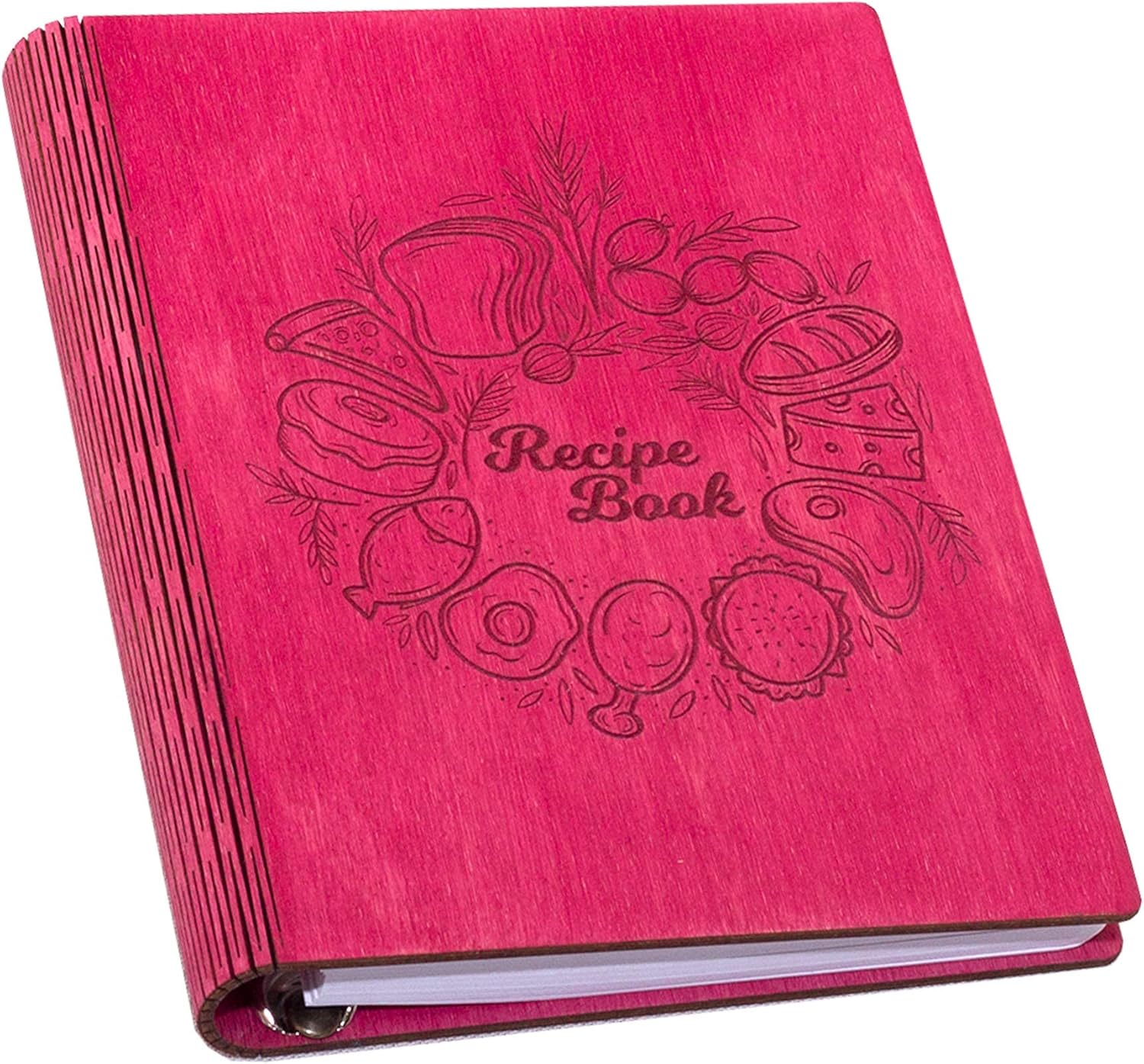 Amazon Com Woxteed A5 Wooden Blank Recipe Book To Write In 7 5 X 6 Inch Cook Book With 80 Sheets For Handwritten Recipes Hardcover Family Kitchen Journal And Recipe Keeper Pink Kitchen Dining