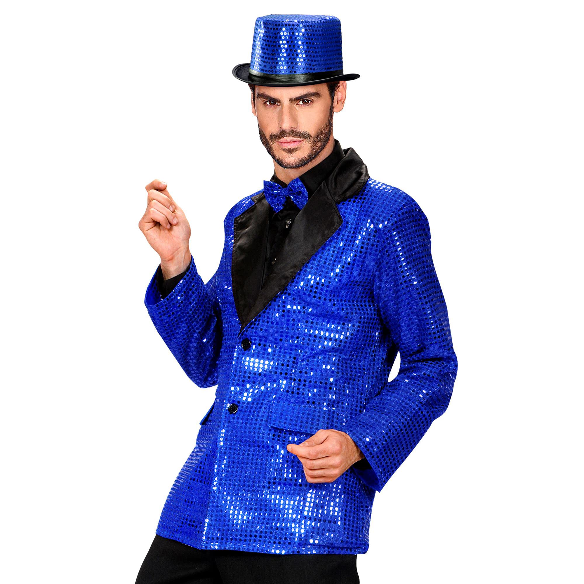 Sequin Jacket withSatin Collar - Blue Accessory for Fancy Dress — image 1