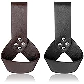 Jeffdad 2 Pcs Medieval Renaissance Belt Sword Holder Sheath Scabbard Belt for Adult Men Cosplay Props Knight Leather SwordHolder Belt Accessories Brown, Black